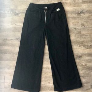 90s Y2K VTG Black Buggirl Raver Wide Leg Pants